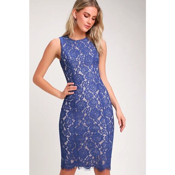 Lulus Dresses & Skirts - Lulus Corita Royal Blue Lace Sleeveless Midi Dress